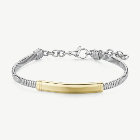 Bracciale snake acciaio piastrina centrale pvd oro Uomo Brosway