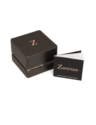 Collana Titanio e Oro rosa, Croce e diamante Uomo Zancan