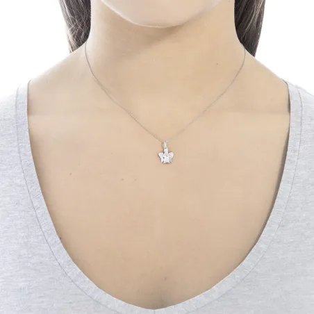 Collana pendente Angelo oro bianco e diamante Donna Roberto Giannotti