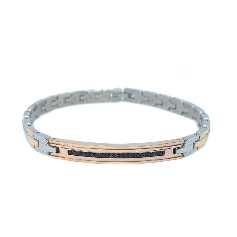 Bracciale acciaio e maglie alternate Uomo Zancan Hi-Tekh