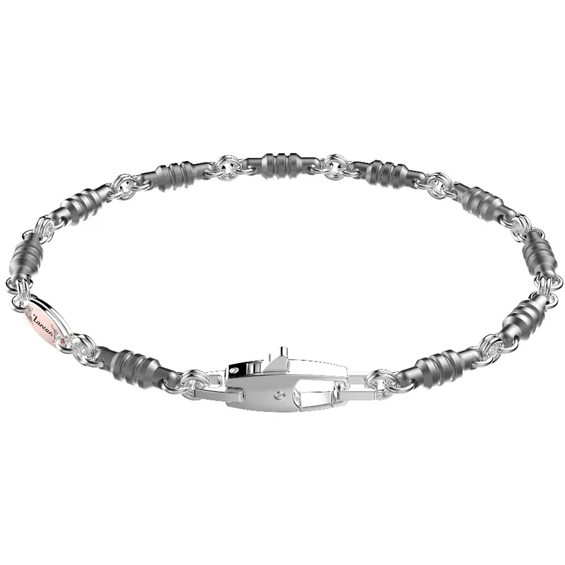Bracciale Oro bianco e Titanio Uomo Zancan