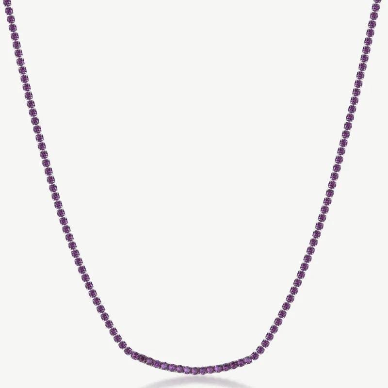 Collana Tennis acciaio cubic zirconia ruby Donna Brosway