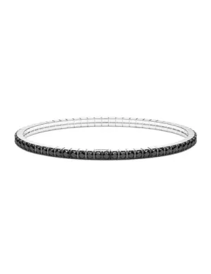Bracciale tennis elastico con zirconi neri Uomo Zancan