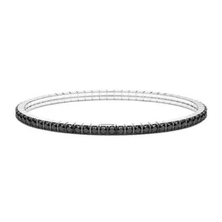 Bracciale tennis elastico con zirconi neri Uomo Zancan