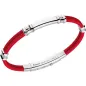 Bracciale in kevlar rosso e argento Uomo Zancan