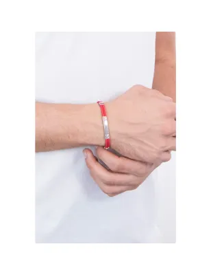 Bracciale in kevlar rosso e argento Uomo Zancan