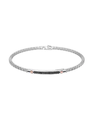 Bracciale Argento e polvere di diamanti neri Uomo Zancan