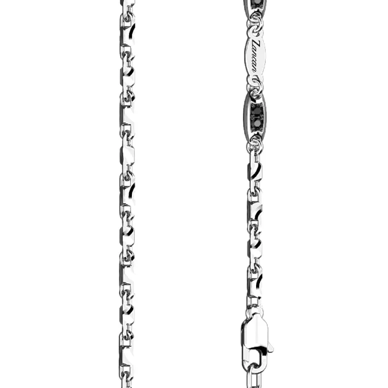 Collana Insignia 925 Argento e spinelli neri Uomo Zancan