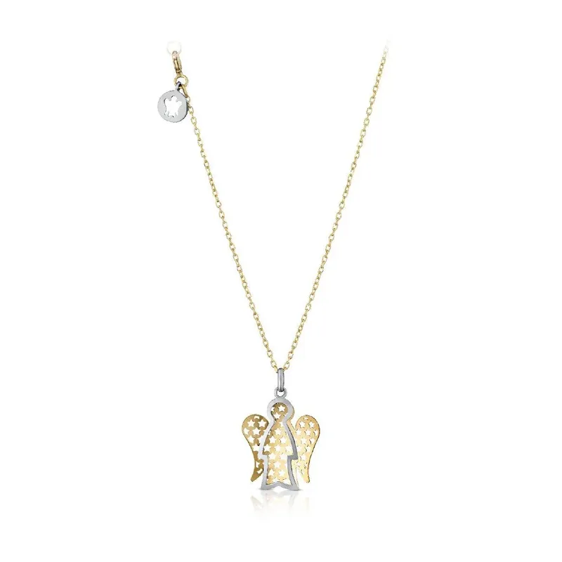 Collana in Oro con Angelo e ali in contrasto Donna Roberto Giannotti