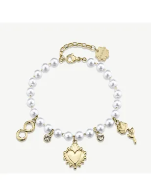 Bracciale Chakra Amore perle pvd oro Donna Brosway