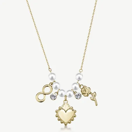 Collana Chakra Amore pvd oro Perle Donna Brosway