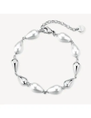 Bracciale acciaio goccia con perle di conchiglia Donna Brosway