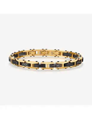 Bracciale finitura pvd colore rutenio e oro Uomo Brosway