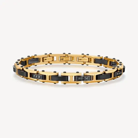 Bracciale finitura pvd colore rutenio e oro Uomo Brosway