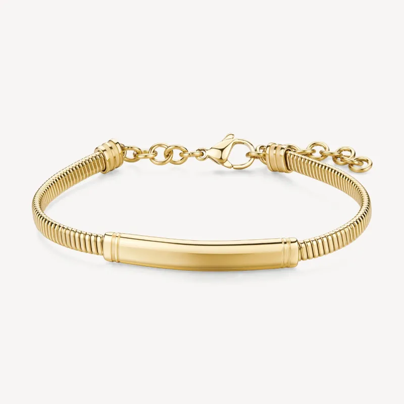 Bracciale Riptide snake pvd oro piastrina centrale Uomo Brosway