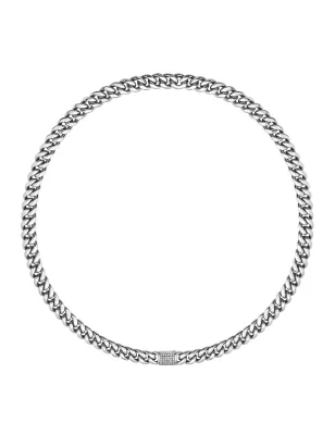 Collana Steel & Spark groumette centrale pavè Uomo Breil