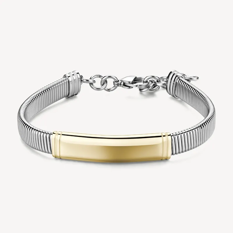 Bracciale Riptide snake acciaio piastrina centrale pvd oro Uomo Brosway