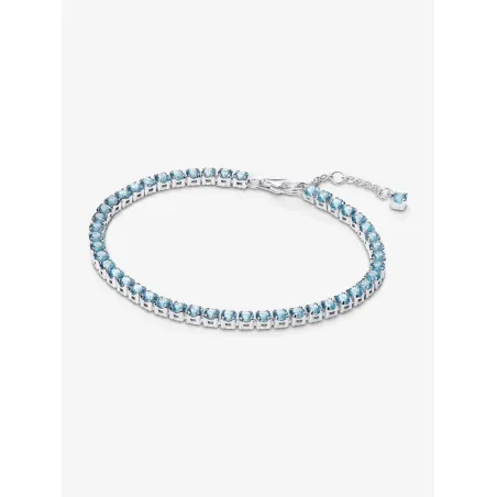 Bracciale Tennis cristalli azzurri 18cm Donna Pandora