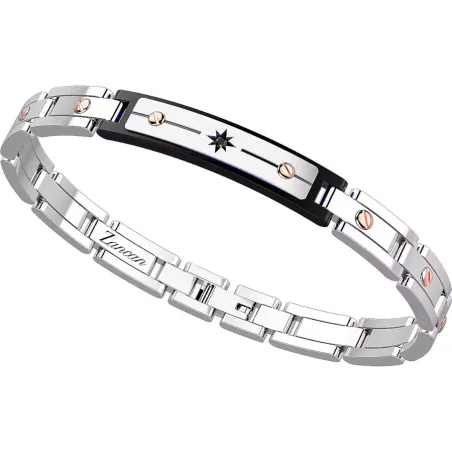 Bracciale Hi-Teck con targa e spinelli neri Uomo Zancan - category_name - XDMG De Marchi Gianotti