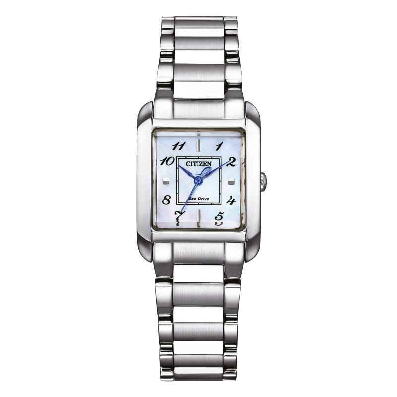 Orologio EW5600-87D Square Acciaio Zaffiro Bianco Donna Citizen Orologio EW5600-87D Square Acciaio Zaffiro Bianco Donna Citizen