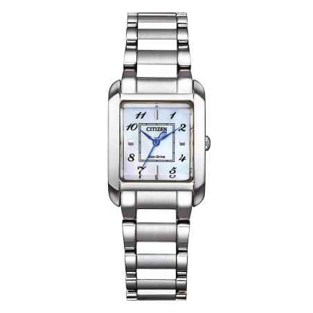 Orologio EW5600-87D Square Acciaio Zaffiro Bianco Donna Citizen