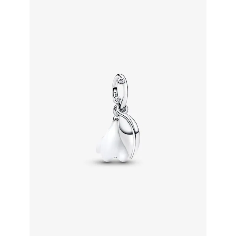 Charm Pendente Fiore Bucaneve Vetro di Murano Donna Pandora Charm Pendente Fiore Bucaneve Vetro di Murano Donna Pandora