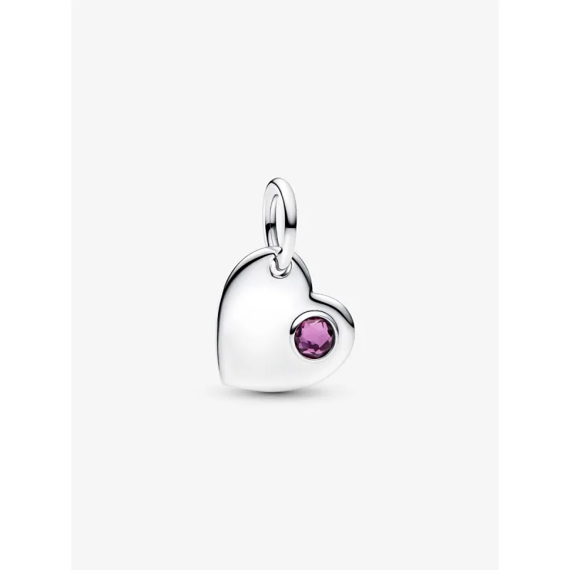 Charm Pendente Cuore pietra viola Febbraio Donna Pandora Charm Pendente Cuore pietra viola Febbraio Donna Pandora
