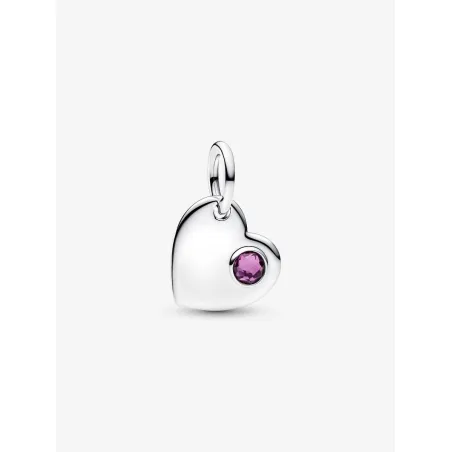 Charm Pendente Cuore pietra viola Febbraio Donna Pandora
