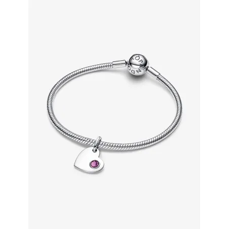 Charm Pendente Cuore pietra viola Febbraio Donna Pandora