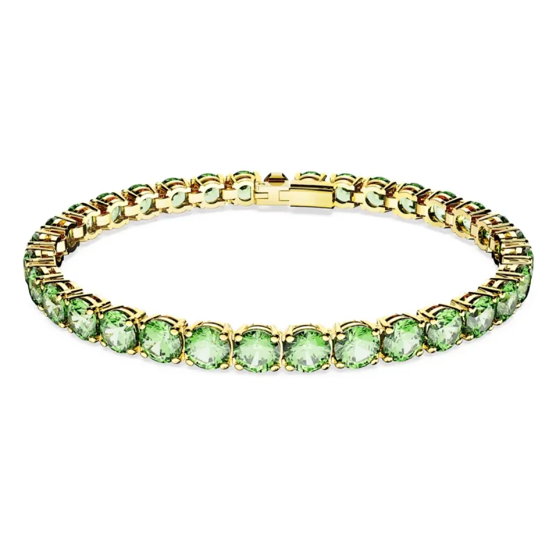 Bracciale Matrix Tennis verde color oro S Donna Swarovski Bracciale Matrix Tennis verde color oro S Donna Swarovski