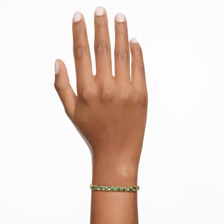 Bracciale Matrix Tennis verde color oro S Donna Swarovski