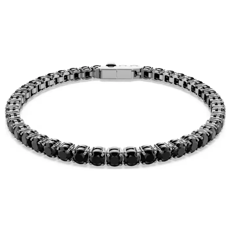 Bracciale Tennis Matrix Nero Placcato rutenio M Donna Swarovski