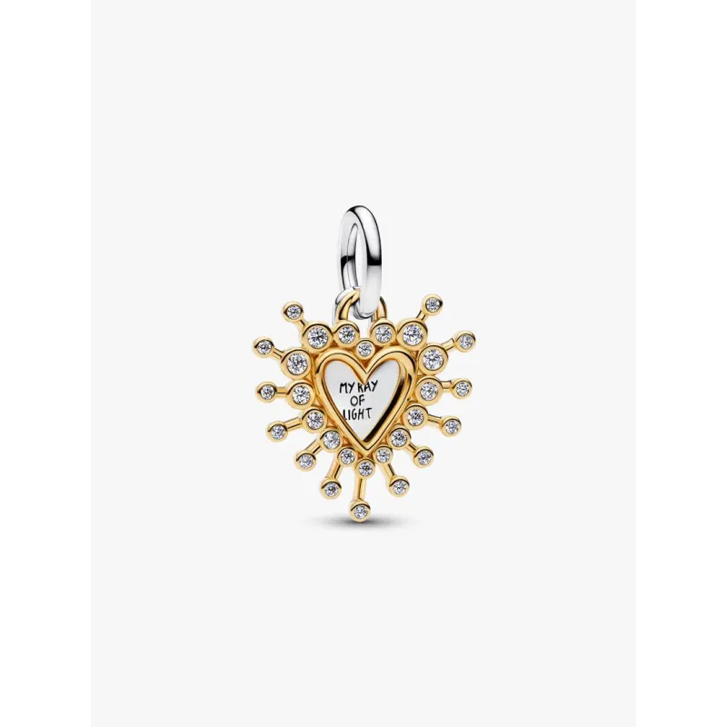 Charm Pendente Cuore Luminoso doppio Donna Pandora Charm Pendente Cuore Luminoso doppio Donna Pandora