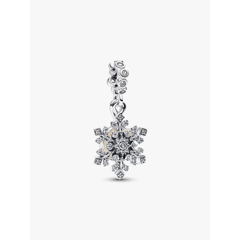 Charm Pendente doppio Fiocco di Neve opalescente Donna Pandora Charm Pendente doppio Fiocco di Neve opalescente Donna Pandora