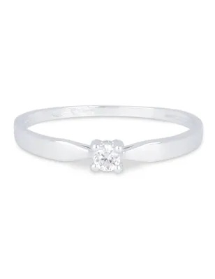 Anello Solitario oro bianco Diamante 0.07 Ct Donna Demetra