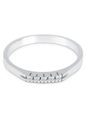 Anello Veretta in oro bianco con Diamanti Donna Demetra