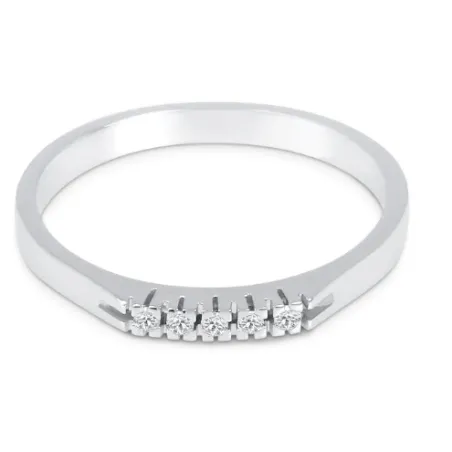 Anello Veretta in oro bianco con Diamanti Donna Demetra