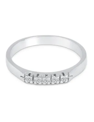 Anello in oro bianco con 5 Diamanti Donna Demetra