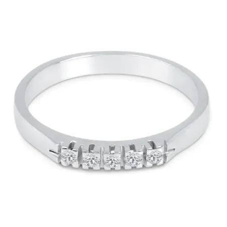 Anello in oro bianco con 5 Diamanti Donna Demetra