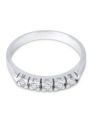 Anello in oro bianco 18kt 5 Diamanti Donna Demetra