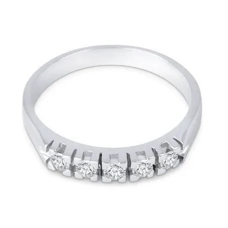 Anello in oro bianco 18kt 5 Diamanti Donna Demetra