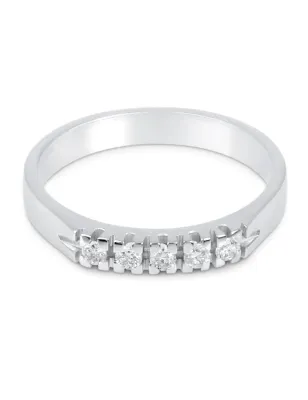 Anello in oro bianco 5 Diamanti Donna Demetra