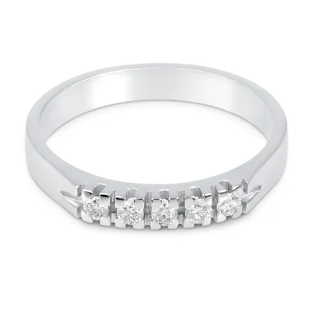 Anello in oro bianco 5 Diamanti Donna Demetra