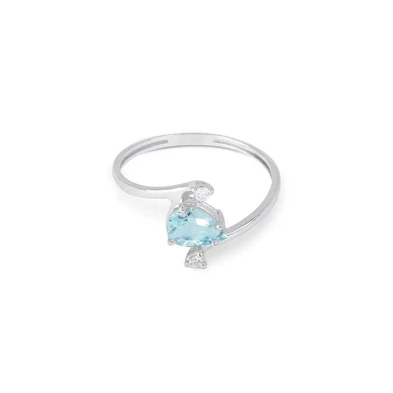 Anello Acquamarina Diamanti Oro bianco Donna Demetra Anello Acquamarina Diamanti Oro bianco Donna Demetra