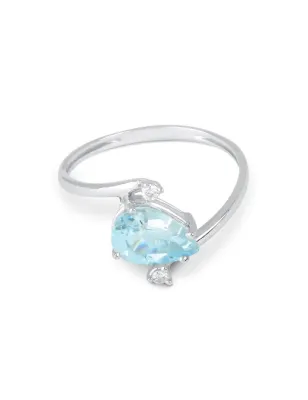 Anello Acquamarina Diamanti Oro bianco Donna Demetra