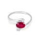 Anello Oro bianco Rubino Diamanti Donna Demetra