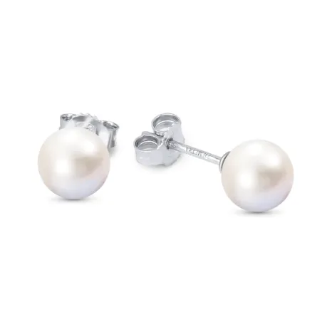Orecchini in oro bianco perle Akoya Japan 8-8,5mm Donna Demetra