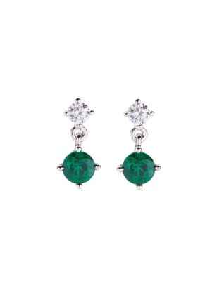 ORECCHINI PRINCESS TONDI VERDI DONNA AMEN 