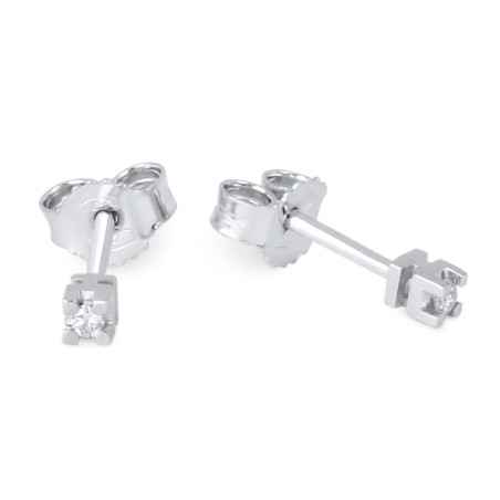 Orecchini Punti Luce oro bianco Diamanti 0.04 Ct Demetra