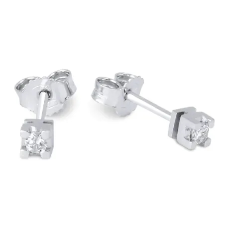 Orecchini Punti luce Diamanti 0.12 Ct Oro bianco Demetra